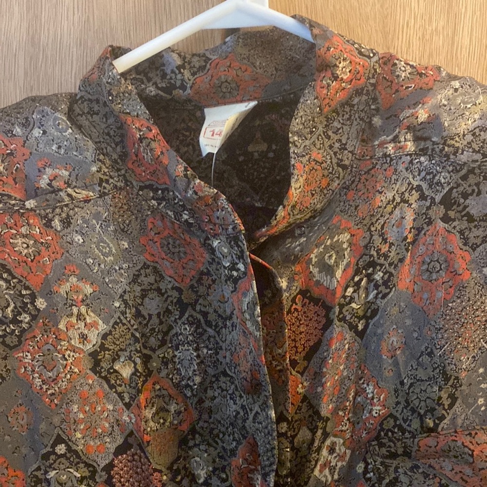 Vintage Grey, black and orange dress
